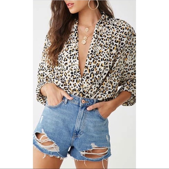 NWT leopard print blouse - Picture 1 of 3